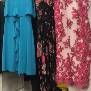 Teal Ruffle Cape Sleeve Dress - Women